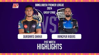 Durdanto Dhaka vs Rangpur Riders  Highlights  21st Match  Season 10  BPL 2024 [upl. by Adelaide]