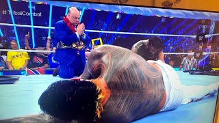 Roman Reigns defeats Jey Uso WWE Summerslam 2023 Ryders Reaction 🤯 YES HE’S GROUNDED [upl. by Ahsenar]