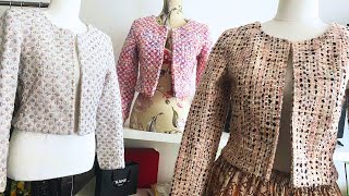 Sewing Vlog 🧥 I finished 3 Chanel style tweed jackets [upl. by Kendrick]