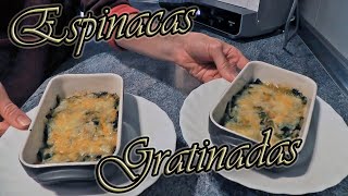 Receta de Espinacas Gratinadas con Queso [upl. by Eyot361]