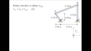 Vector Dynamics Example kinematics of rigid bodies linkage [upl. by Anniahs724]