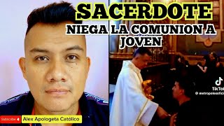 Sacerdote niega la comunión de rodillas a un Joven  Que dice la iglesia al respecto [upl. by Eliathas]