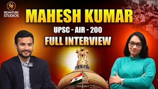 MAHESH KUMAR KAMTAM  UPSC  AIR200  JOURNALIST ANJALI  Signature Studios [upl. by Ias]