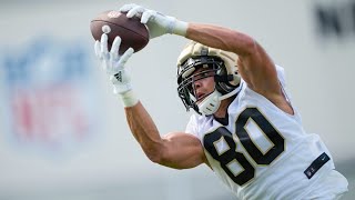 Saints Camp Day 4 Jimmy Graham says it feels amazing to be back home [upl. by Aisetal]