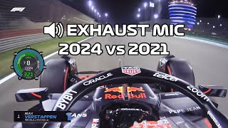 F1 Engine Exhaust Mic Sound 2024 vs 2021 [upl. by Aihtyc]