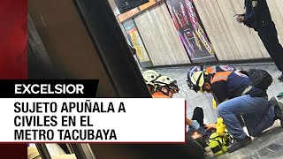 Hombre apuñala a cuatro personas en el Metro Tacubaya de la CDMX [upl. by Anerys]