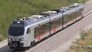 TexRails Stadler FLIRT DMU trains at DFW 4K [upl. by Moshe789]