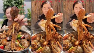 Seafood cooking and eating lobster and shrimp so delicious yummy [upl. by Ailina]