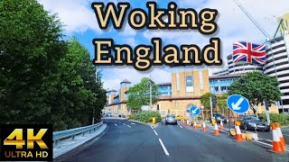 Woking Surrey  🇬🇧 England  UK driving Tour  4K [upl. by Rapsac]