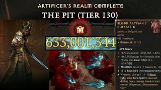 Pit 130  Season 5  Spirit Wave Necromancer  Diablo IV [upl. by Enylhsa]