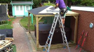 Gazebo Build 35m x 25M in Crewe with felt shingle roof [upl. by Yzeerb]