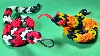 3D Loom Bands Snake Charm  How to Make on the Rainbow Loom [upl. by Eniamrej]