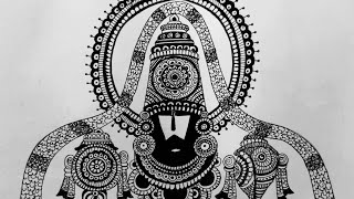 lord Balaji Venkateswara drawing using black gel pen [upl. by Isleen282]