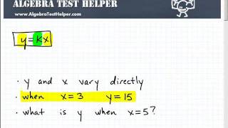 ALGEBRA 1 Learn and Understand Direct Variation [upl. by Sherrard]