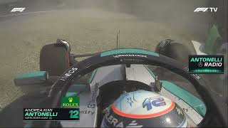 Kimi Antonelli CRASH on his F1 Debut at Monza  Onboard amp Radio [upl. by Gnanmos]