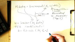 FIR filter design by windowing Kaiser window python example 0001Py [upl. by Adnarym159]