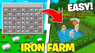 Minecraft EASY Iron Farm in Bedrock 121 MCPEXboxPS4Nintendo SwitchWindows10 [upl. by Analram601]