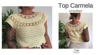 TOP CARMELA CROCHET MUY FACIL CROCHET TOP CROCHET PASO A PASO EN ESPAÑOL CROCHET PRINCIPIANTES [upl. by Meerak936]