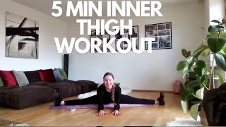 5 MIN INNER THIGH WORKOUT  Pilates  Warm up Thigh workout and Stretching Pilates with Style [upl. by Nona]