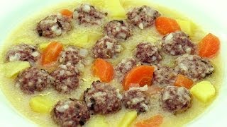 Hackfleischbällchen Rezept  Suppe mit Avgolemono [upl. by Maurili508]