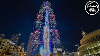 Burj Khalifa fireworks light up the Dubai sky to welcome New Year 2023 [upl. by Geis]