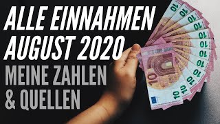 Einnahmen  Einkommen im August 2020 – 9500€ in Wachstumsaktien investiert Alle Zahlen [upl. by Nowahs22]