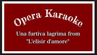 【Opera Karaoke】Una furtiva lagrima from quotLelisir damorequot G Donizetti Nemorino [upl. by Meekar]