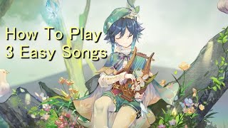 3 easy songs you can learn to play on your Windsong Lyre Today  Genshin Impact BlackShadow [upl. by Ahk]