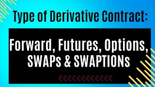 Types of Derivative Forward Futures Options and SWAPs netjrf assistantprofessor derivatives [upl. by Aztiraj]