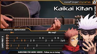 Jujutsu Kaisen OP Kaikai Kitan 廻廻奇譚  Eve  Fingerstyle Guitar Cover  TABS Tutorial [upl. by Burris968]