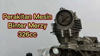 Merakit Mesin Binter Merzy 326CC  KZ200 Engine Assembling [upl. by Annekcm775]