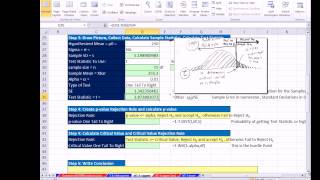 Excel 2013 Statistical Analysis 57 1 Tail Right Mean Hypothesis T Test Pvalue amp Critical Value [upl. by Ieso]