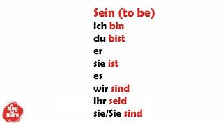 Das Verb SEIN Konjugation Lied  Verb to be in German conjugation song [upl. by Lonna]