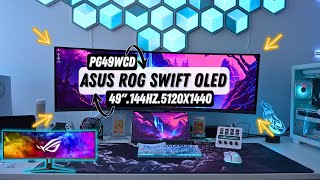 ASUS ROG 49inch Swift OLED Unboxing amp Setup  PG49WCD QDOLED [upl. by Freytag]