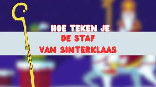 HOE TEKEN JE DE STAF VAN SINTERKLAAS  TEKENEN VOOR KINDEREN [upl. by Hahseram796]