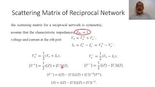 Chapter04 07 Scattering Matrix of Reciprocal and Lossless Networks [upl. by Adehsor551]