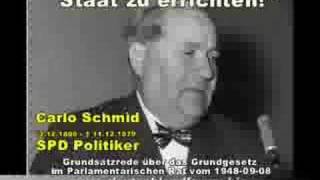 Carlo Schmid  Das Grundgesetz [upl. by Leirbaj]