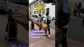 Experience the vibrant rhythms of Colombia with traditional bamboo xylophone street performanceyt [upl. by Cohdwell]