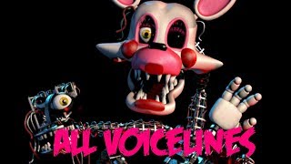 Mangle  All Voicelines with Subtitles  Ultimate Custom Night [upl. by Ahsercal627]