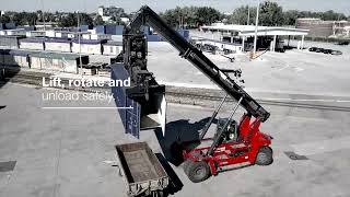 Kalmar Reachstacker with a tilting spreader for container handling [upl. by Supple]