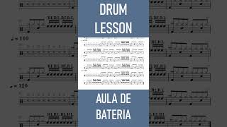 Aula de Bateria  Virada em Semicolcheia 10 drumlesson drumlessons drum drums drummer [upl. by Pozzy]