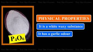 Oxides of Phosphorus Phosphorus trioxide  Physical and Chemical Properties [upl. by Acimad]