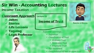 Lecture 02 Income of Trust Estate and Trust Income Taxation [upl. by Assyli]