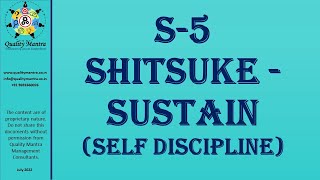 Part 6 5S Basics S5 SHITSUKE Sustain Self Discipline [upl. by Yhtrod]