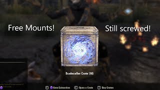 ESO 10 free Scalecaller crates opened  its raining mounts [upl. by Rihsab639]