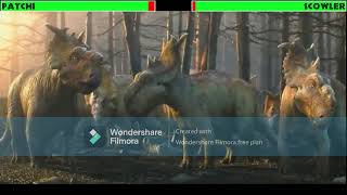 Walking with Dinosaurs 3D 2013  Patchi vs Scowler with Healthbars [upl. by Giacinta]