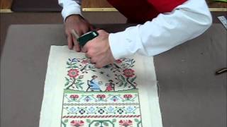 How To Frame A Cross Stitch  Demo Of Needlework Framing [upl. by Leiru]