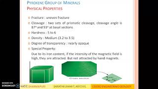 UNIT II MODULE 4 Part I Pyroxene and Amphibole Group of Minerals [upl. by Nwahsem]