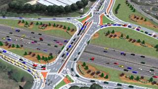 Ashford Dunwoody and Interstate 285 Diverging Diamond Interchange Visualization [upl. by Enelloc]