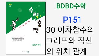 BDBD수학공통수학1 수력충전 P151 30이차함수의그래프와직선의위치관계 [upl. by Lorrad]